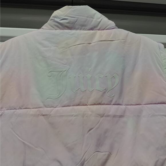 Juicy Couture Womens XL Rainbow Cloud Puffer Vest Boxy Zip Jacket Y2K Revival - Picture 5 of 12